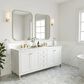 James Martin Vanities Chicago 72" Double Bathroom Vanity in Glossy White with 3 cm Arctic Fall Solid Surface Top and Rectangular Sinks, , large