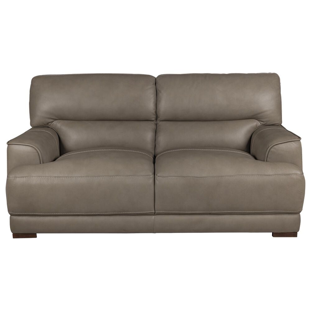 Bordeaux &amp; Co 4-Piece Stationary Leather Living Room Set in Goodland Grey, , large