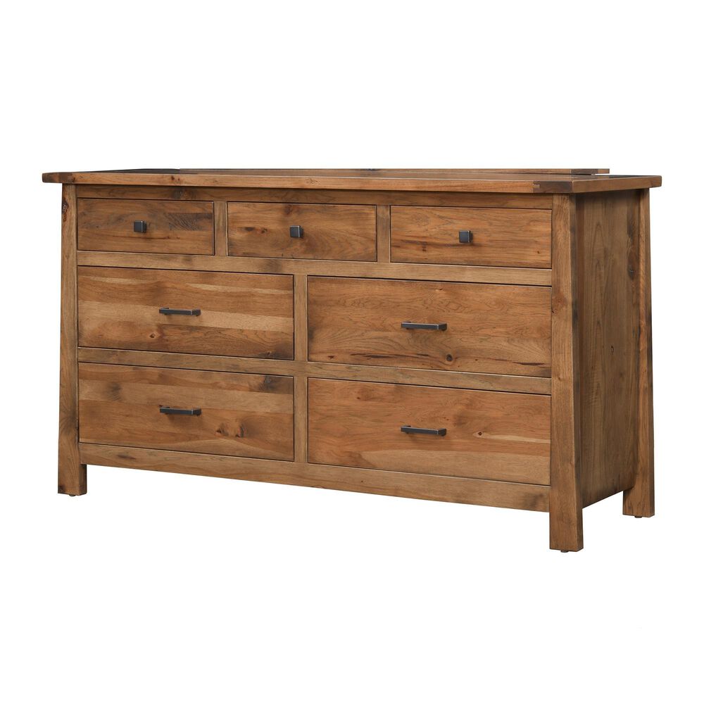 Briarwood LLC Jack and Jill 7 Drawer Dresser in Rustic Hickory Cappuccino, , large