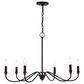 Vaxcel Annabelle 6-Light Chandelier in Matte Black and Brushed Walnut, , large