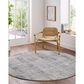 Surya Brunswick Cream, Light Gray, Charcoal, Blue, Dark Blue and Mustard 6"7" Round Area Rug, , large