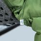 Leisuremod Patio 2-Seat Hanging Egg Swing Chair with Dark Green Cushion in Charcoal, , large