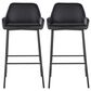 LumiSource Daniella Bar Stool with Black Faux Leather Upholstery in Black (Set of 2), , large