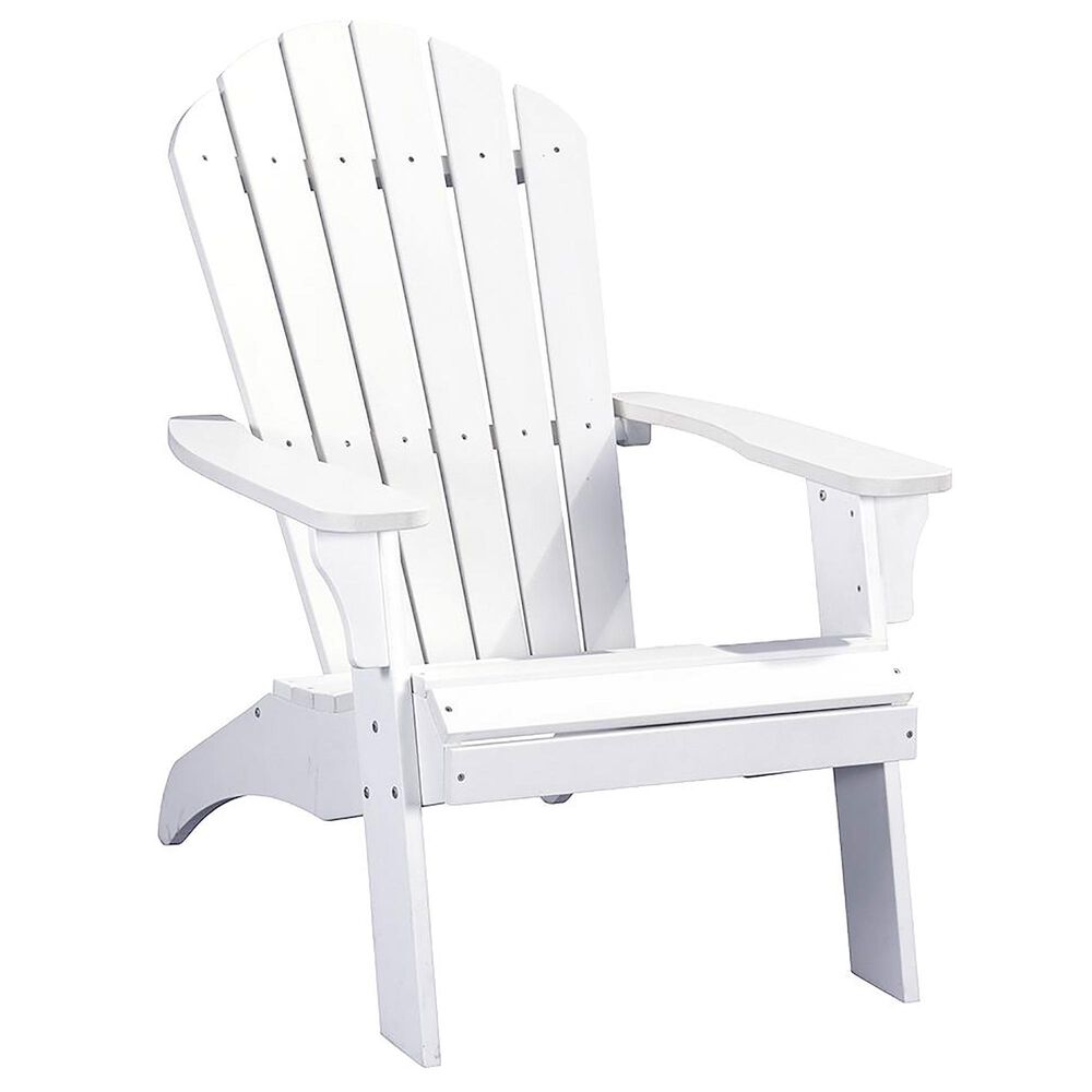 RedOak Creations King Size Adirondack Chair in White, , large