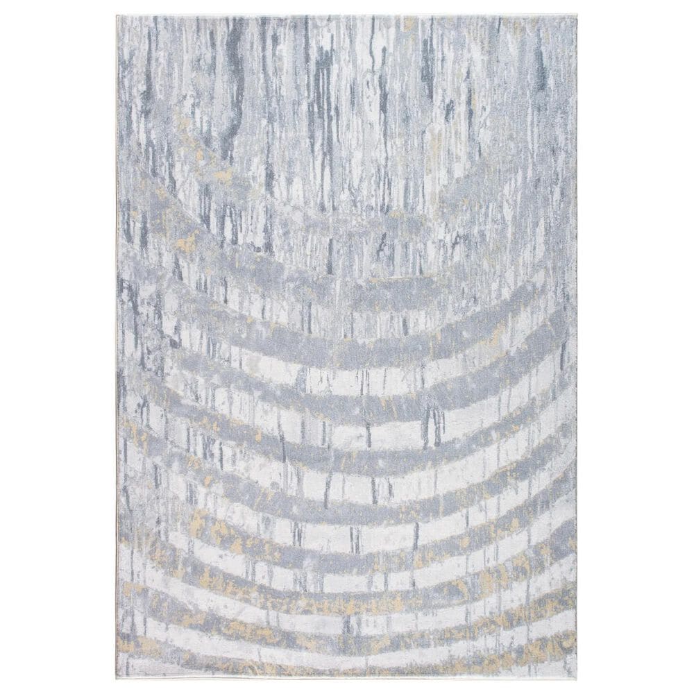 Kas Oriental Rugs Roxy Palette 6" x 9" Grey and Gold Area Rug, , large