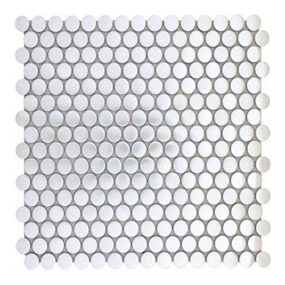 Emser Gleam Silver 12" x 12" Metal Mosaic Sheet, , large
