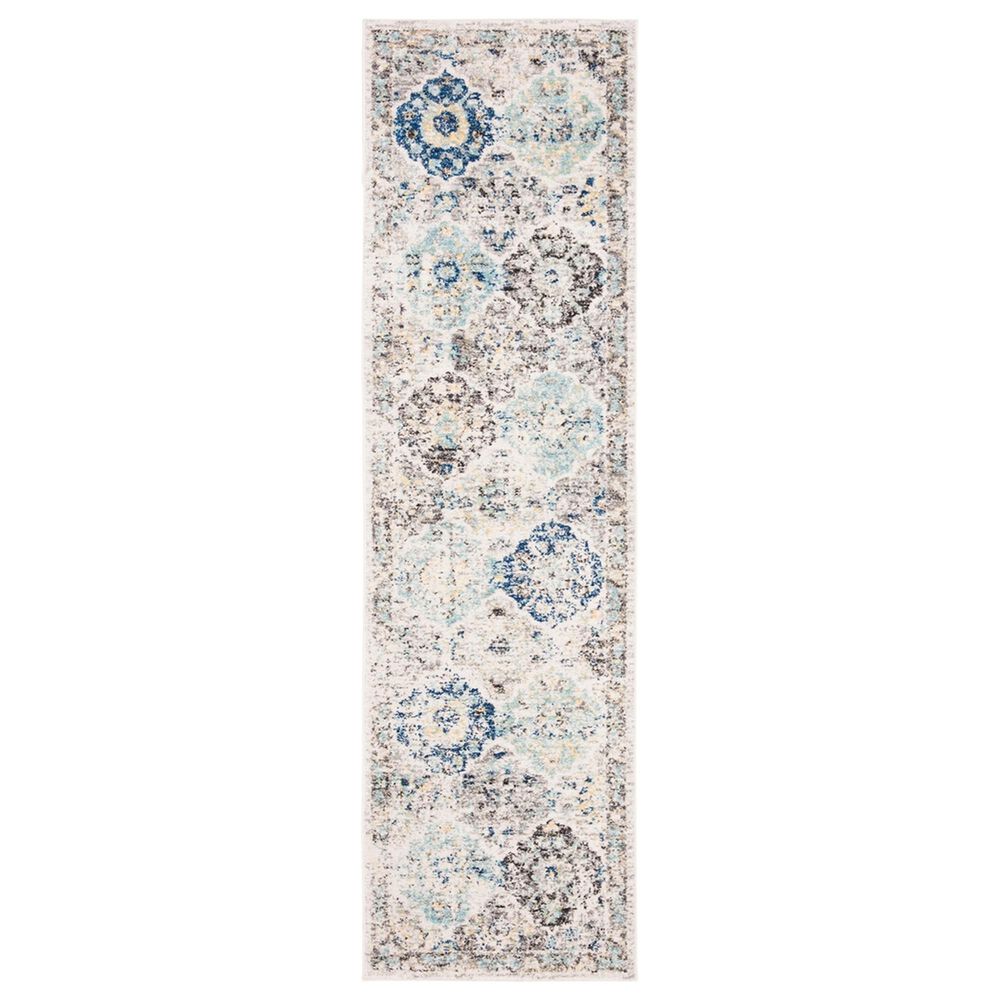 Safavieh Madison MAD611A 2"3" x 16" Ivory and Aqua Runner, , large