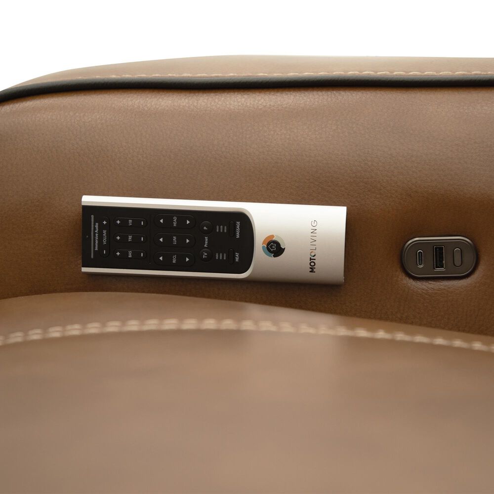 Palisade &amp; Co. 7-Piece Immersive Sound Power Reclining Sectional in Venetian Honey, , large