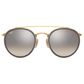 Ray-Ban Round Double Bridge Sunglasses with Silver Lenses in Polished Gold, , large