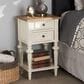 Baxton Studio Marquetterie 2-Drawer Nightstand in Weathered Oak and Distressed White Wash, , large
