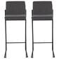 Lumisource Fuji High Back Barstool with Charcoal Fabric in Black (Set of 2), , large