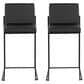 Lumisource Fuji Stackable Counter Stool with Black Faux Leather Cushion in Black (Set of 2), , large