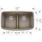 Blanco Valea 50/50 Equal Double Low Divide Sink in Truffle, , large