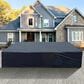 HOMLUX 126" Waterproof Patio Cover with Adjustable Drawstring in Black, , large