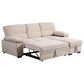 HOMLUX 97.5"W Velvet Sleeper Sectional Sofa with Reversible Storage Chaise, in Beige, , large