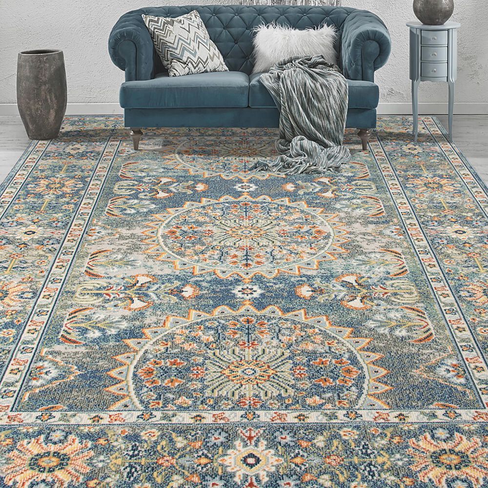 Amer Rugs Bohemian 8&#39;9&quot; x 11&#39;9&quot; Blue Area Performance Rug, , large