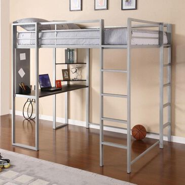 Dorel Abode Full over Workstation Bunk Bed in Silver, , large