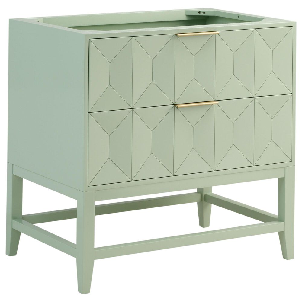 James Martin Vanities Emmeline 36" Single Vanity, Pistachio w/ 3 CM Parisien Bleu Top, , large