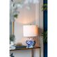 A&B Home Floral Vase Table Lamp in Blue and White, , large