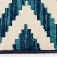 Central Oriental Terrace Tropic Scalene 6"7" x 9"6" White and Blue Area Rug, , large