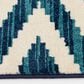 Central Oriental Terrace Tropic Scalene 6"7" x 9"6" White and Blue Area Rug, , large