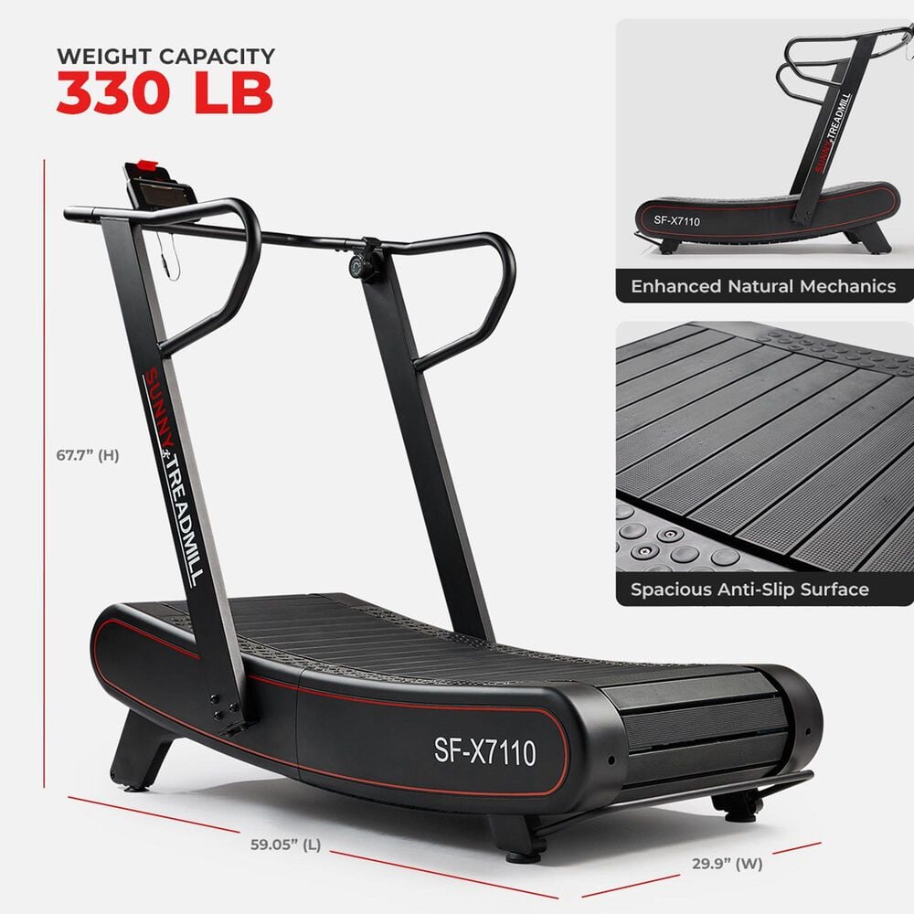 Sunny Health &amp; Fitness Smart Ultra Manual Folding Treadmill in Black and Red, , large
