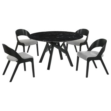 Blue River Venus and Polly 5-Piece Dining Set with Gray Cushion in Black, , large
