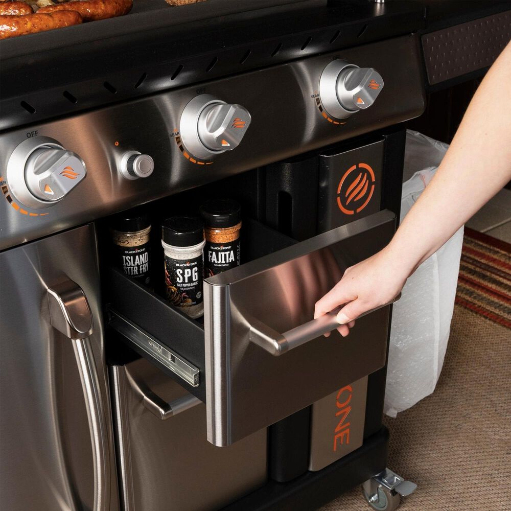 Blackstone 36&quot; Griddle Cooking Station with Cabinets in Stainless Steel and Black, , large