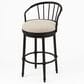 Armen Living Luther Swivel Counter Stool in Black, , large