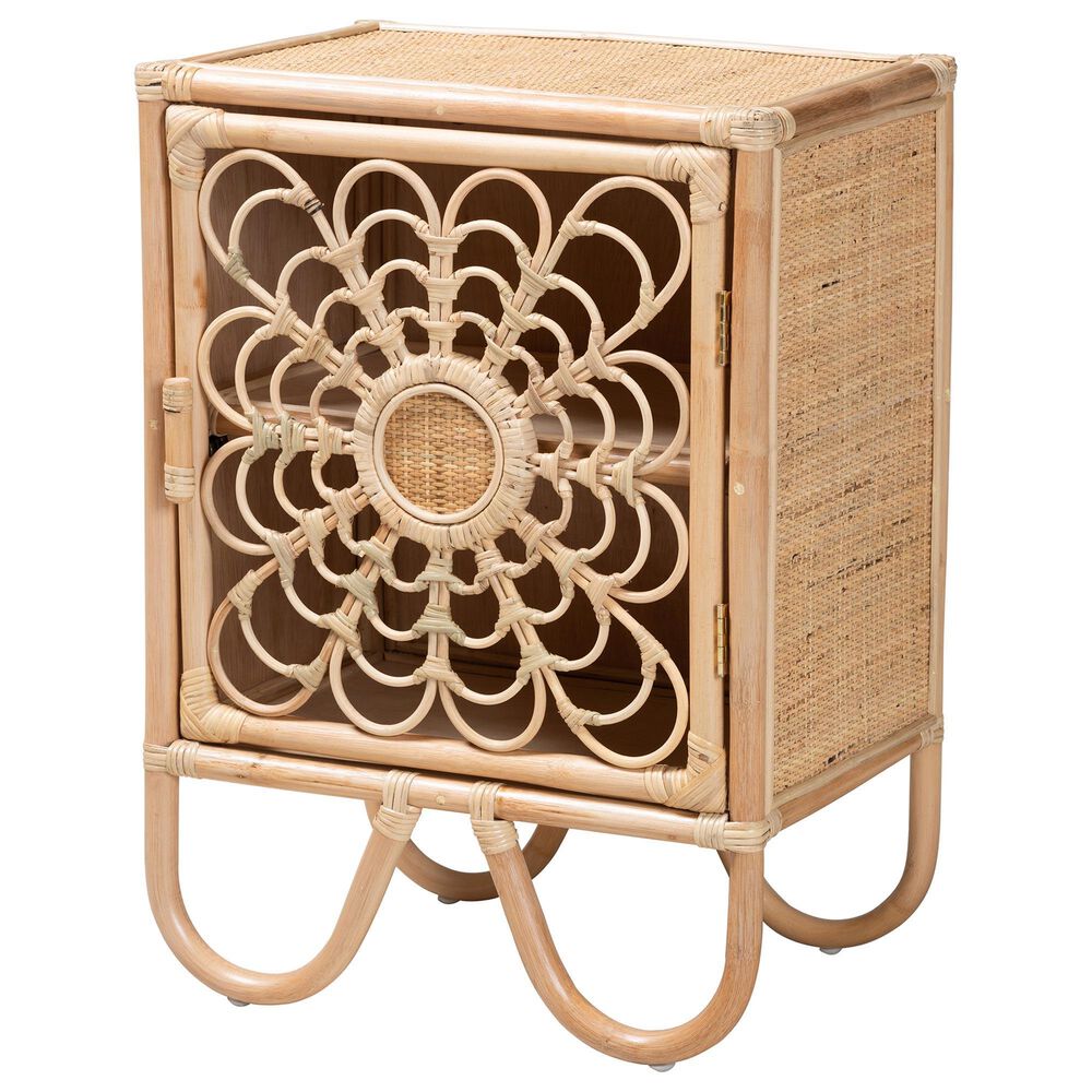 Baxton Studio Acelin 2-Shelf Nightstand in Natural Brown, , large