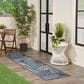 Nourison Garden Oasis GOA02 Navy 2" x 6" Indoor/Outdoor Runner, , large