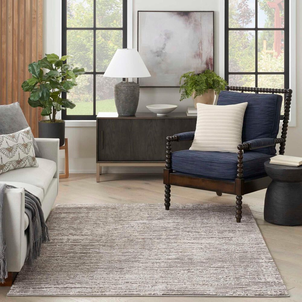 Nourison Sustainable Trends 5&#39;3&quot; x 7&#39;3&quot; Ivory and Grey Area Rug, , large