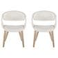 LumiSource Curvo Contemporary Upholstered Chair in Whitewashed Wood and White Faux Leather by LumiSource - Set of 2, , large