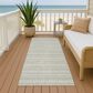 Dalyn Rug Company Soft Essentials Striped Celery 2"3" x 7"6" Indoor/Outdoor Runner, , large