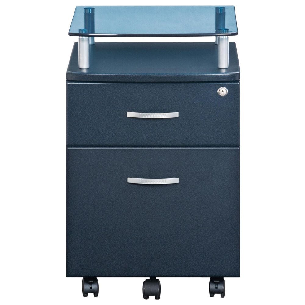 Rta Products Rolling File Cabinet with Glass Top in Graphite, , large
