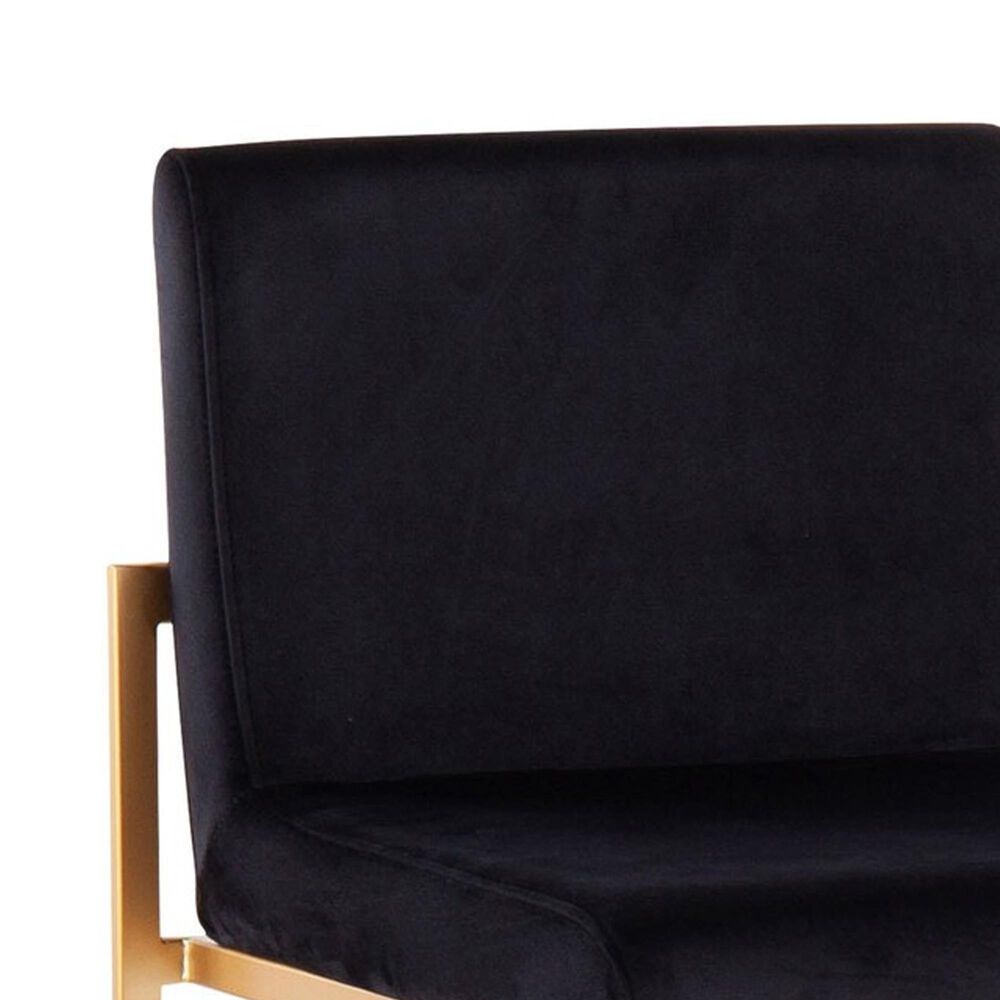 Lumisource Fuji High Back Barstool with Black Velvet in Gold &#40;Set of 2&#41;, , large