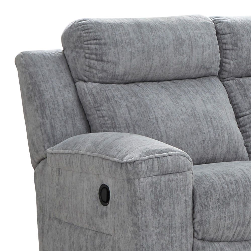 Ashley Buntington Manual Reclining Sofa in Pewter, , large