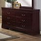 Crown Mark Louis Philip 6 Drawer Dresser in Cherry, , large
