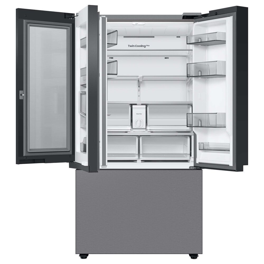 Samsung Bespoke Bespoke 30.1 Cu. Ft. 3-Door French Door Refrigerator with Beverage Center - Stainless Steel Panels Included, , large