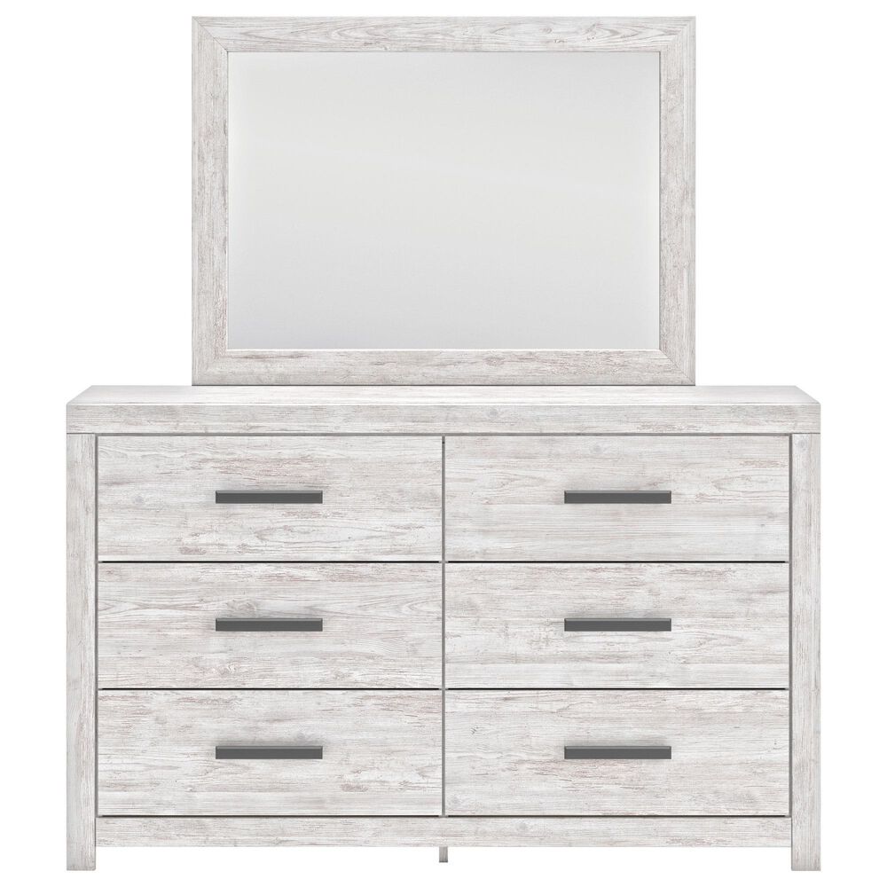 Ashley Cayboni 6 Drawer Dresser and Mirror in Whitewash, , large