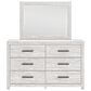 Ashley Cayboni 6 Drawer Dresser and Mirror in Whitewash, , large