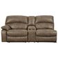 Ashley Segburg 2-Piece Power Symmetrical Reclining Sofa with Console in Driftwood, , large