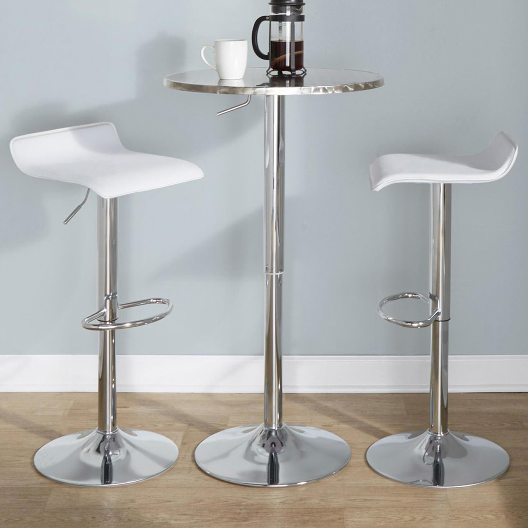Lumisource Ale Swivel Adjustable Barstool with White Seat in