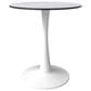 Leisuremod Leisuremod Bristol 24 round dining table White base with marbled MDF top, , large