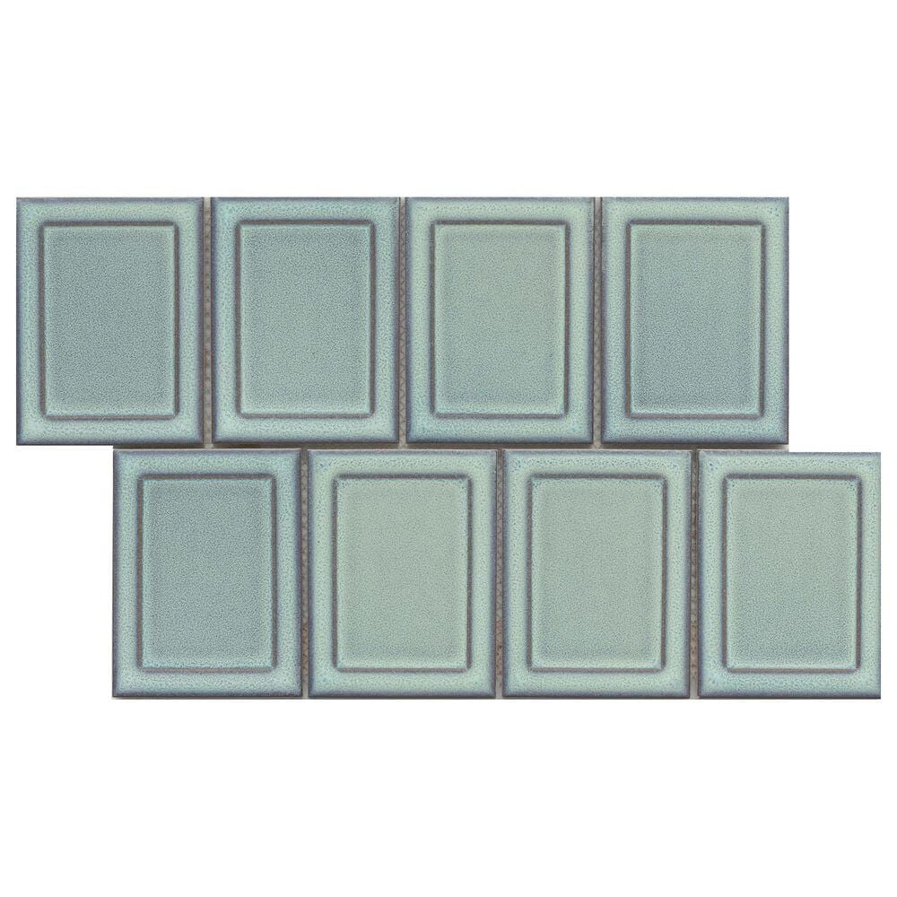 Emser Cuadro Sky 4" x 5" on 9" x 14" Frame Porcelain Mosaic Sheet, , large