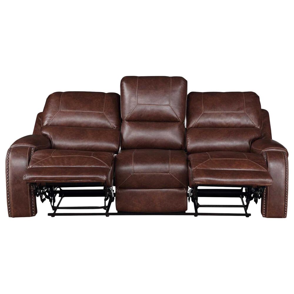 Crystal City Keily Manual Reclining Sofa with Dropdown Table in Brown, , large