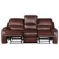 Crystal City Keily Manual Reclining Sofa with Dropdown Table in Brown, , large