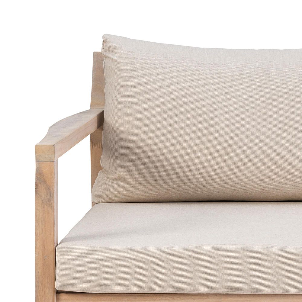 Linon Home Decor Teagon 2-Seater Outdoor Sofa with Beige Cushions in Natural, , large