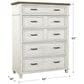 Riva Ridge Caraway 5 Drawer Chest in Aged Ivory with Clothing Rod, , large