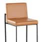 Lumisource Fuji High Back Barstool with Camel Faux Leather in Black (Set of 2), , large